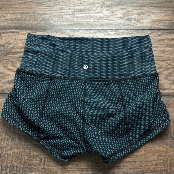 lululemon athletica Teal and Black Athletic Shorts - Picture 1 of 5
